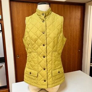 Filson Womens Quilted Vest Chartreuse Green Riding Shooting Hunting Utility Sz M